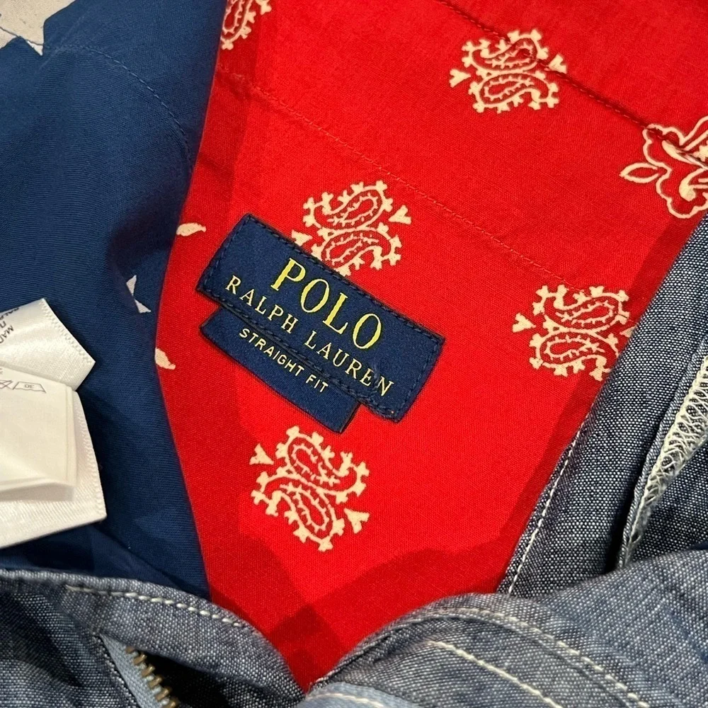 NWT Polo Ralph Lauren 31W Chambray Nautical USA Straight Fit Light Shorts